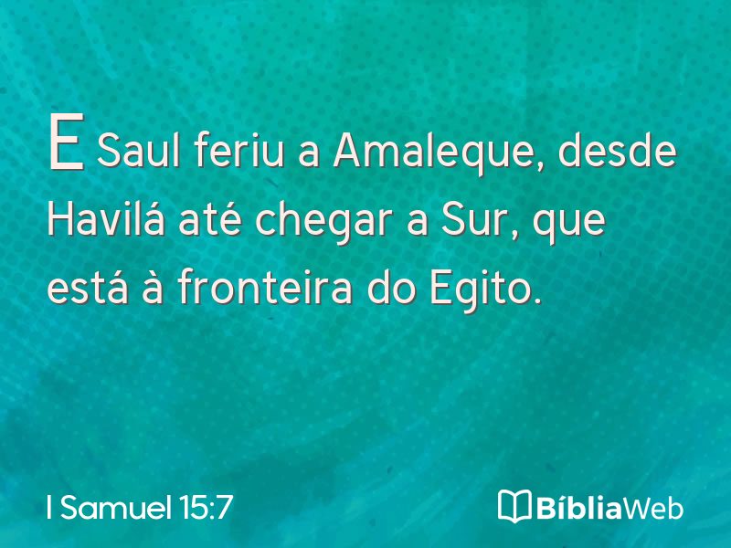 I Samuel 15:7 em imagem para compartilhar