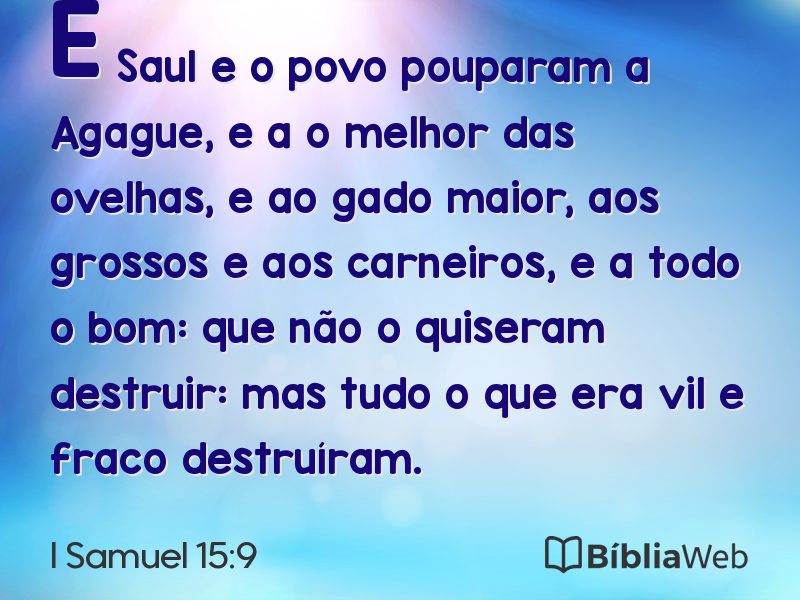 I Samuel 15:9 em imagem para compartilhar