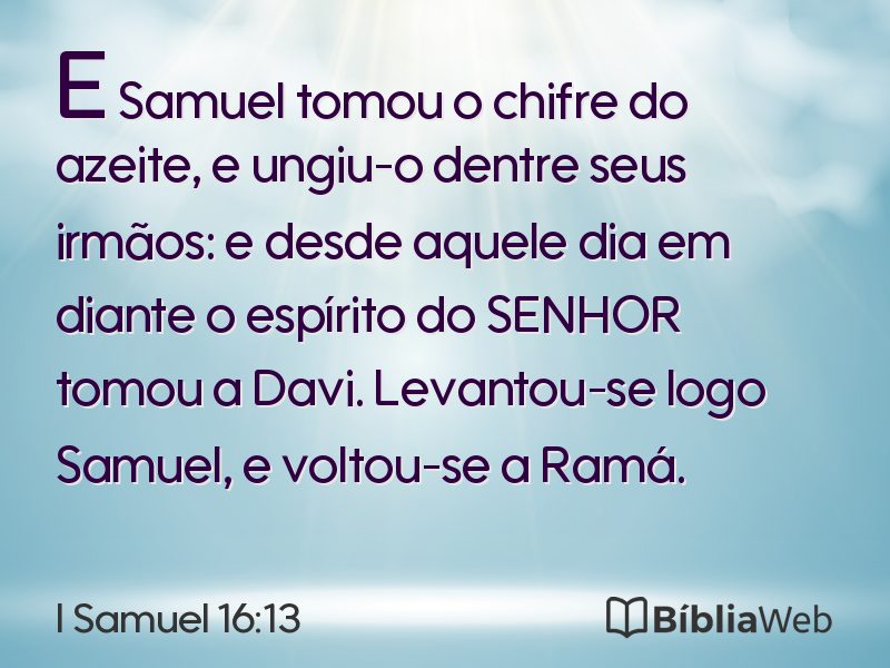 I Samuel 16:13 em imagem para compartilhar