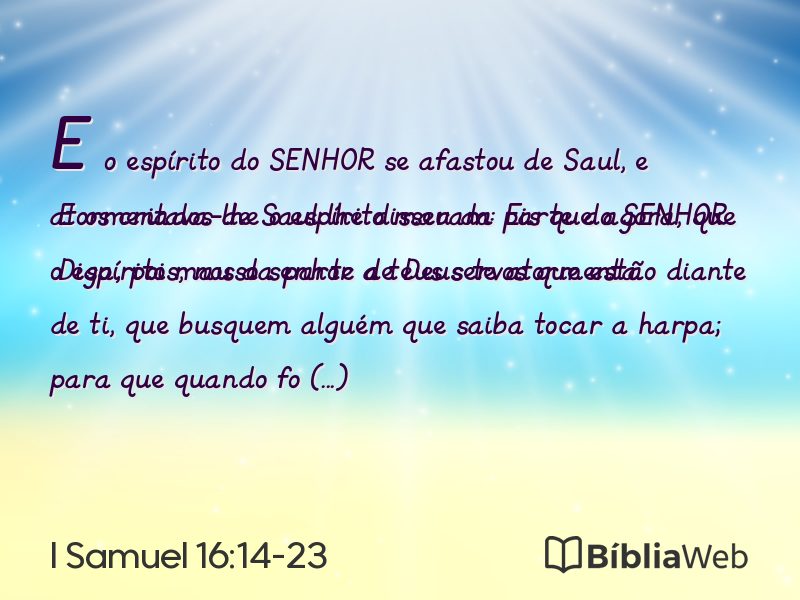 I Samuel 16:14-23 em imagem para compartilhar