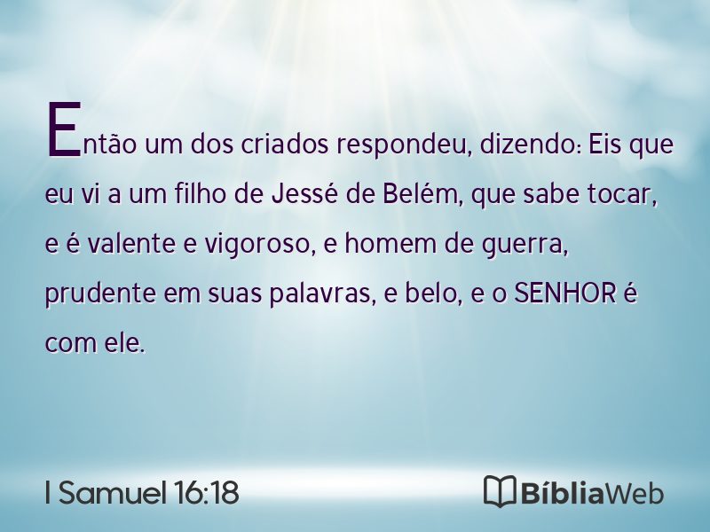 I Samuel 16:18 em imagem para compartilhar
