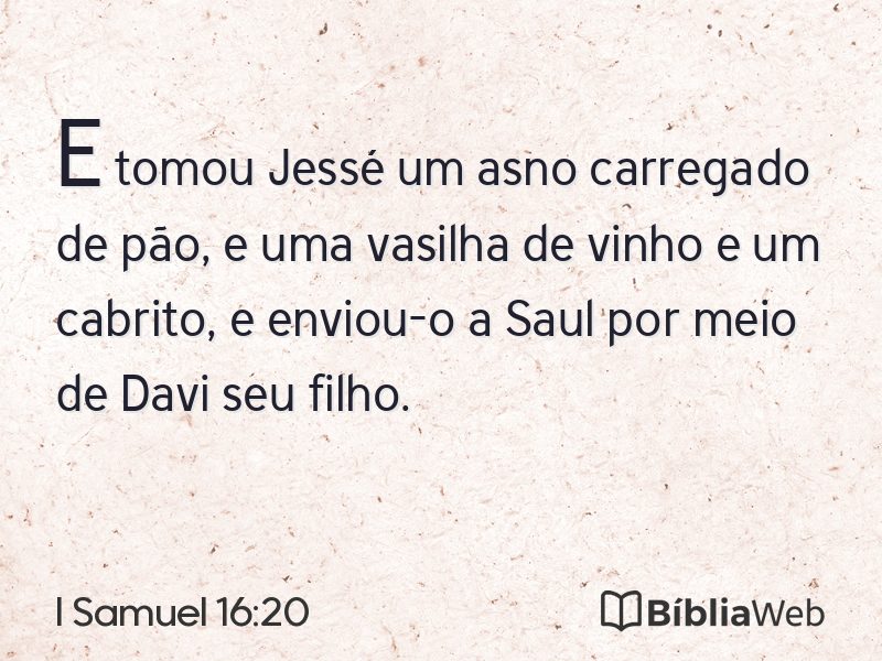 I Samuel 16:20 em imagem para compartilhar
