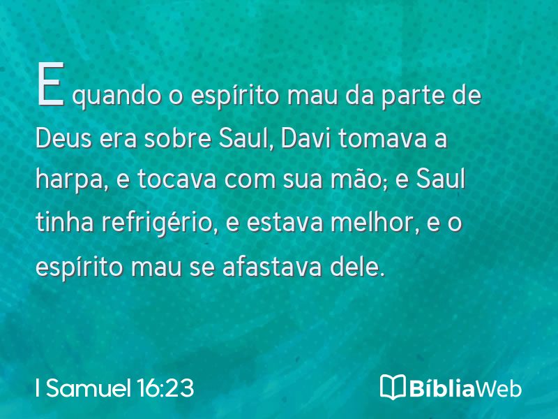 I Samuel 16:23 em imagem para compartilhar