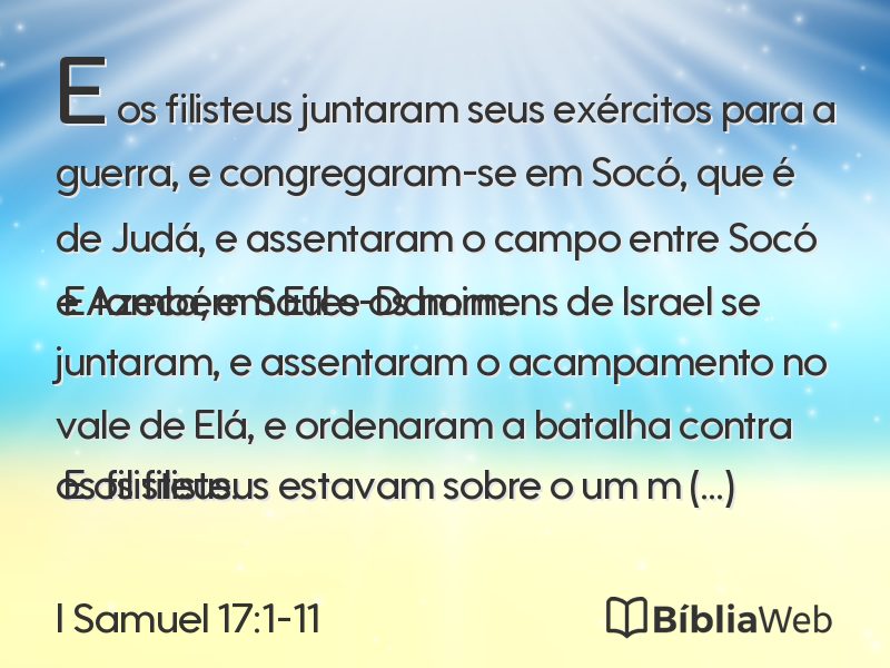 I Samuel 17:1-11 em imagem para compartilhar