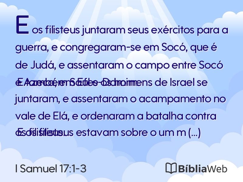 I Samuel 17:1-3 em imagem para compartilhar
