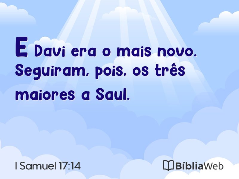 I Samuel 17:14 em imagem para compartilhar