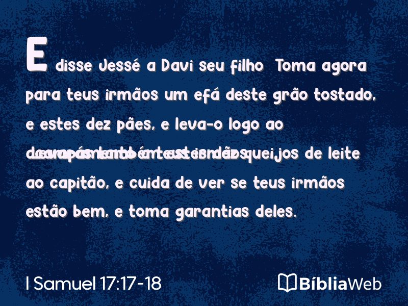 I Samuel 17:17-18 em imagem para compartilhar