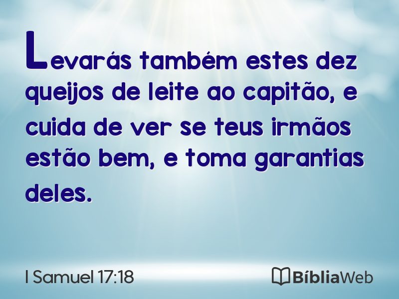 I Samuel 17:18 em imagem para compartilhar