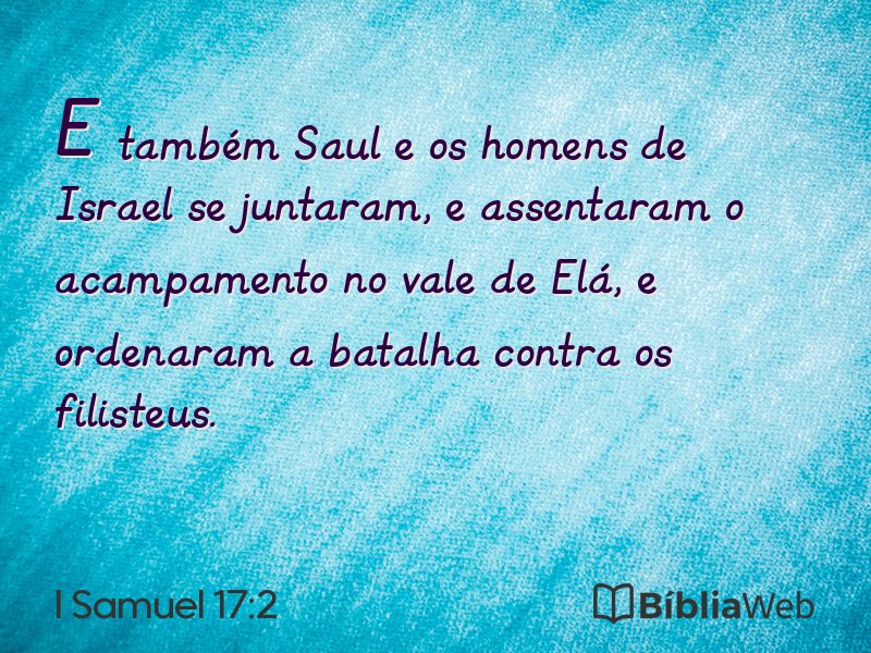 I Samuel 17:2 em imagem para compartilhar