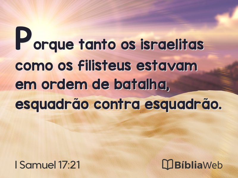 I Samuel 17:21 em imagem para compartilhar
