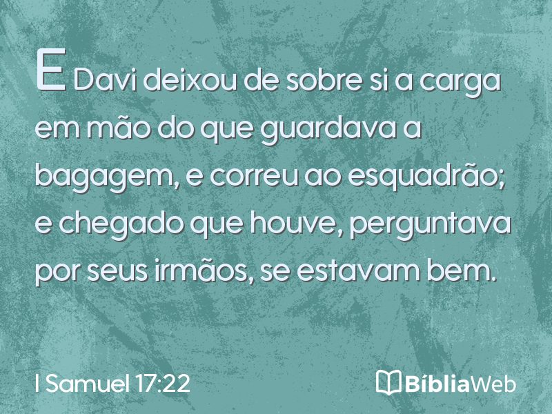 I Samuel 17:22 em imagem para compartilhar