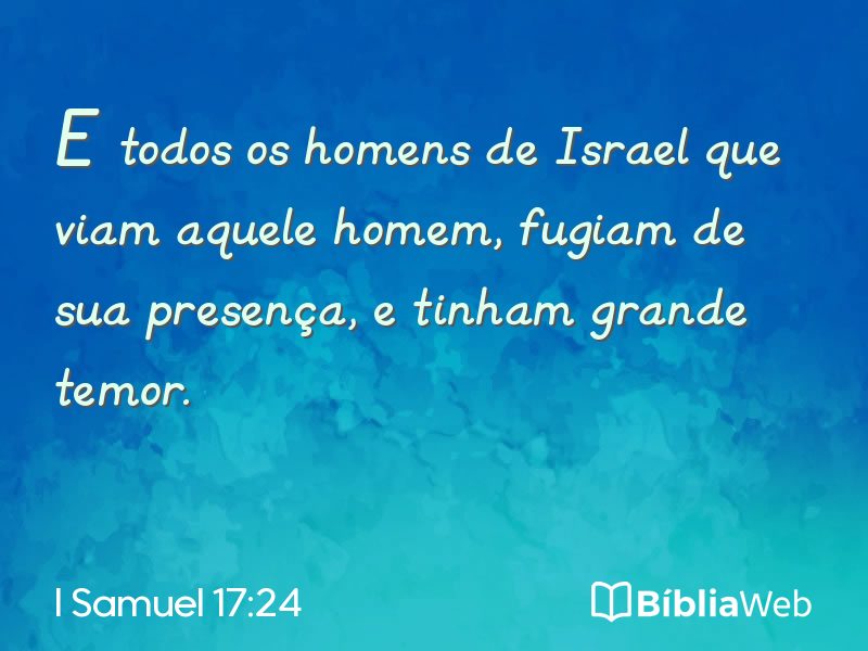 I Samuel 17:24 em imagem para compartilhar