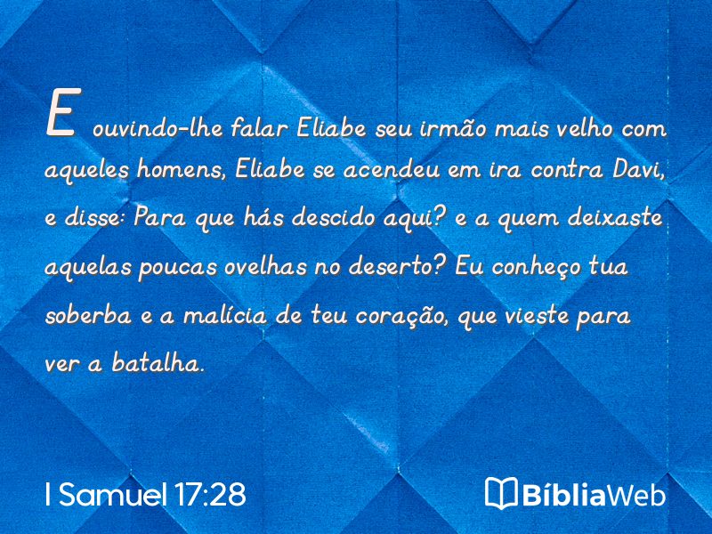 I Samuel 17:28 em imagem para compartilhar