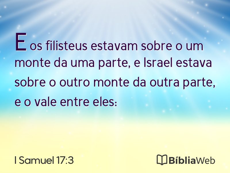 I Samuel 17:3 em imagem para compartilhar