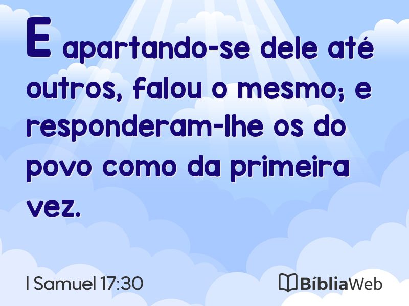 I Samuel 17:30 em imagem para compartilhar