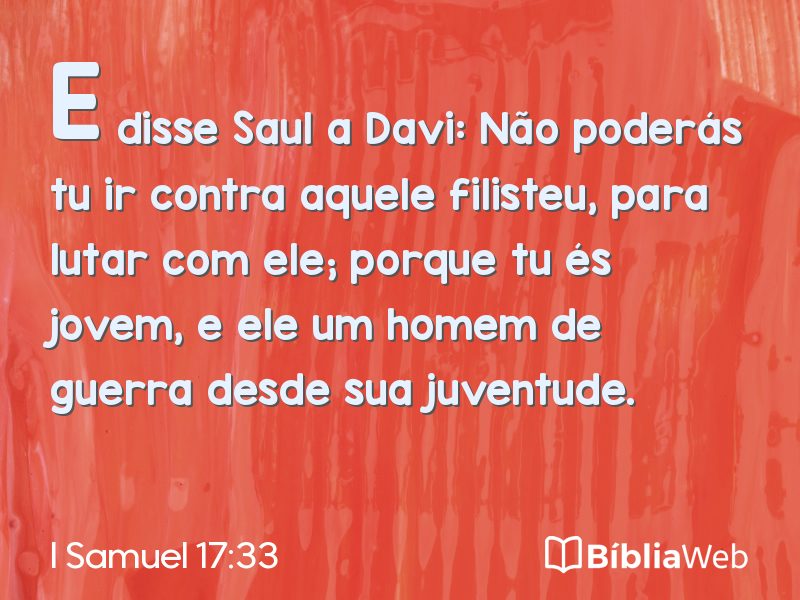 I Samuel 17:33 em imagem para compartilhar