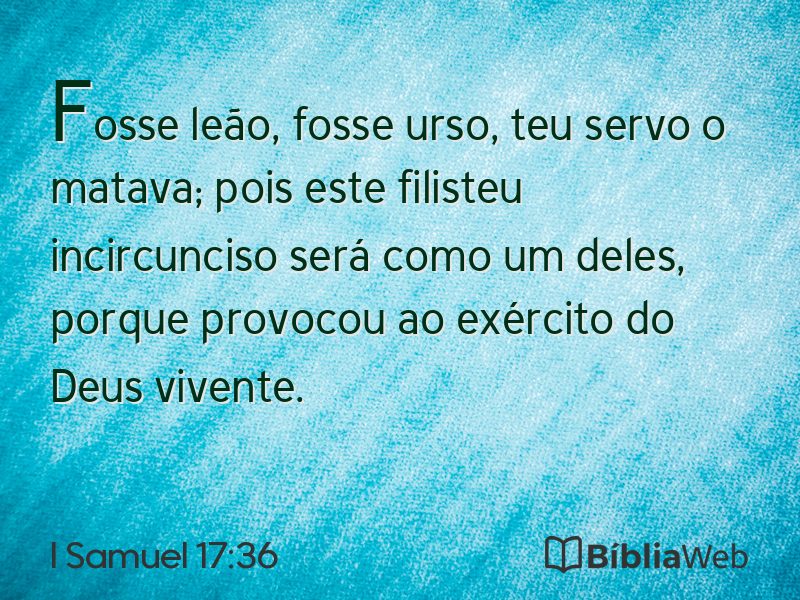I Samuel 17:36 em imagem para compartilhar