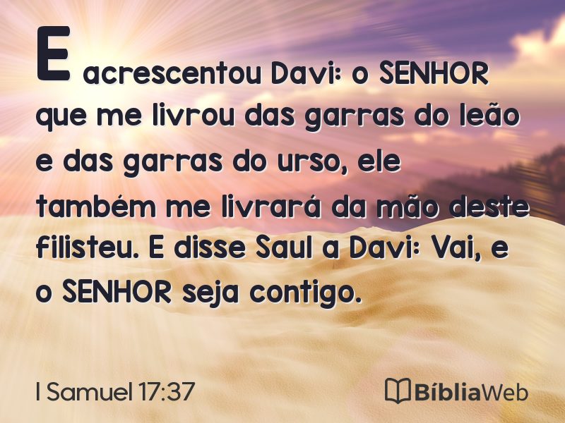 I Samuel 17:37 em imagem para compartilhar