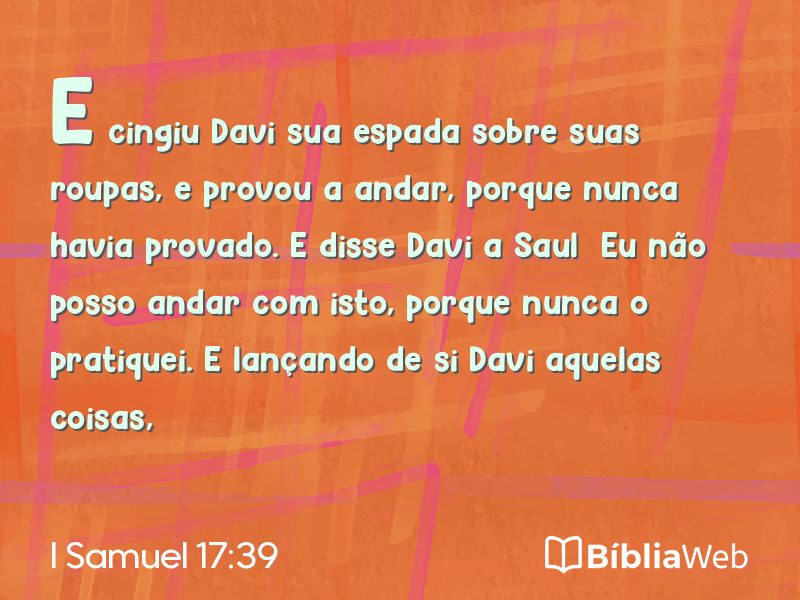 I Samuel 17:39 em imagem para compartilhar