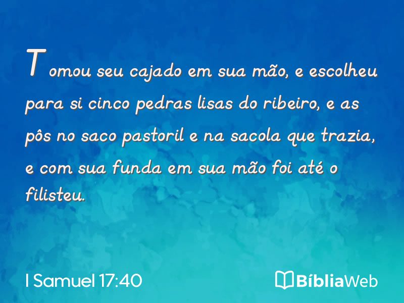 I Samuel 17:40 em imagem para compartilhar