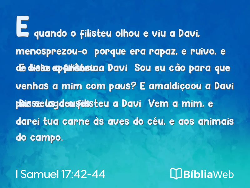 I Samuel 17:42-44 em imagem para compartilhar