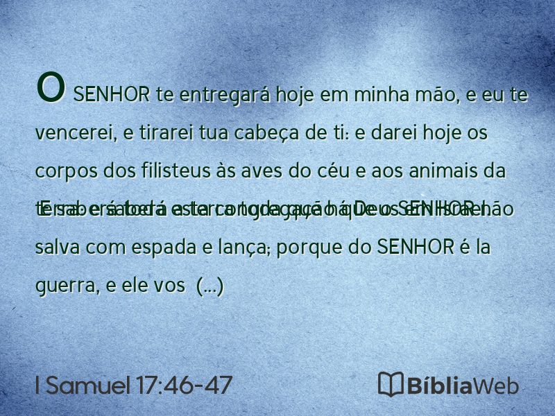 I Samuel 17:46-47 em imagem para compartilhar