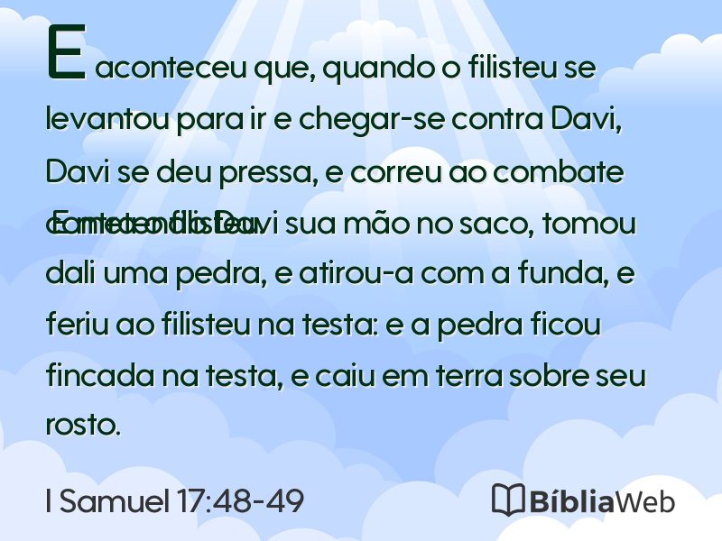 I Samuel 17:48-49 em imagem para compartilhar