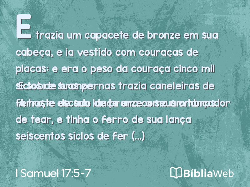 I Samuel 17:5-7 em imagem para compartilhar