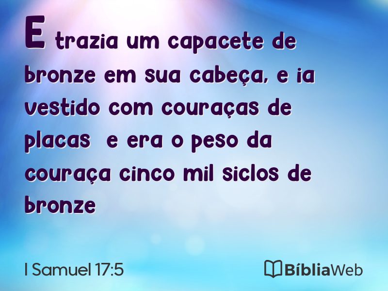 I Samuel 17:5 em imagem para compartilhar