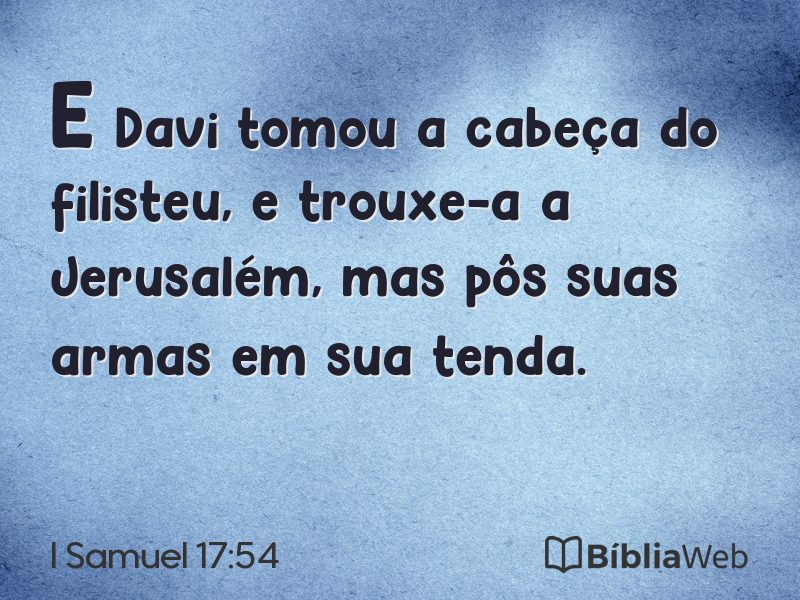 I Samuel 17:54 em imagem para compartilhar