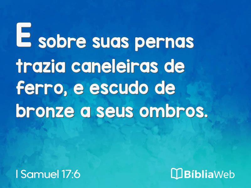 I Samuel 17:6 em imagem para compartilhar