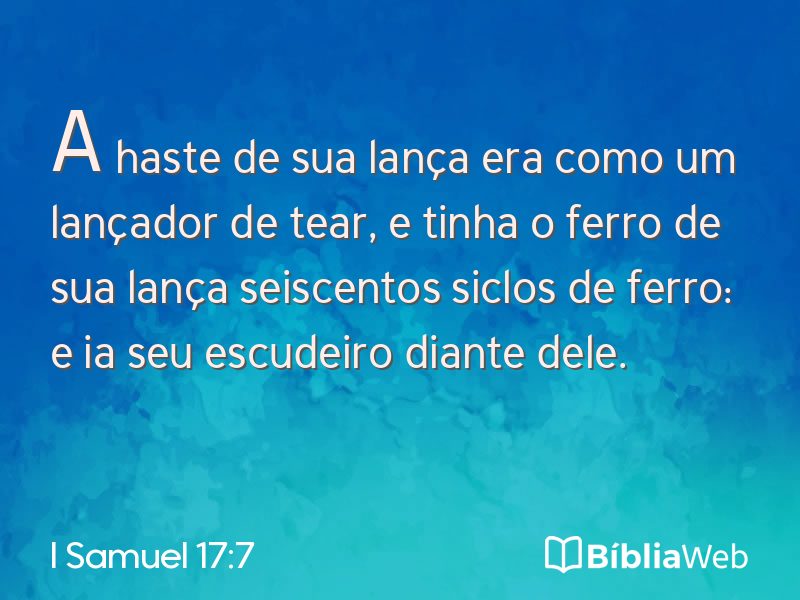 I Samuel 17:7 em imagem para compartilhar