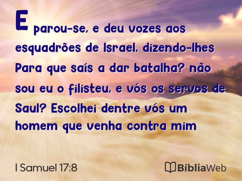 I Samuel 17:8 em imagem para compartilhar