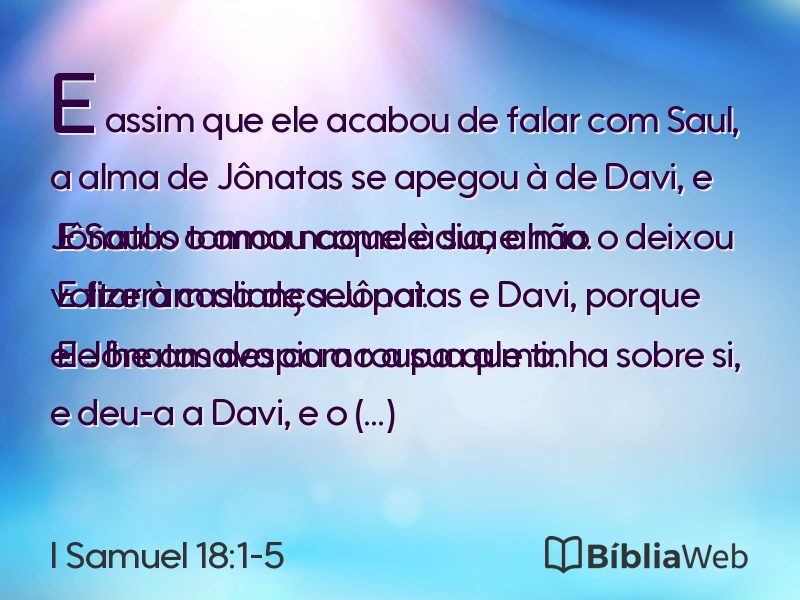 I Samuel 18:1-5 em imagem para compartilhar