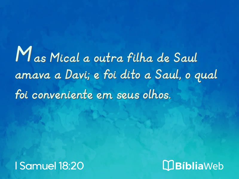 I Samuel 18:20 em imagem para compartilhar