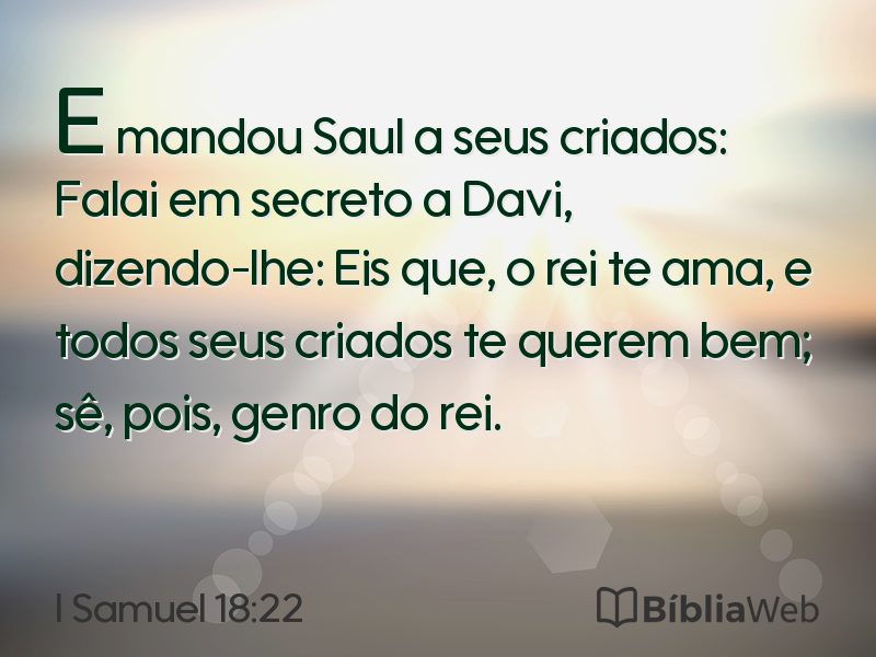 I Samuel 18:22 em imagem para compartilhar