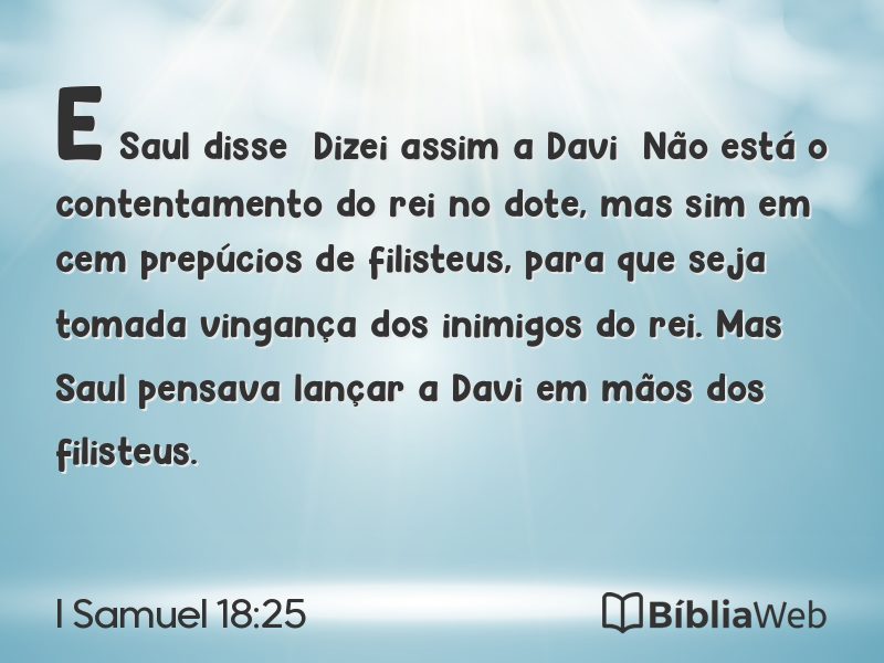 I Samuel 18:25 em imagem para compartilhar