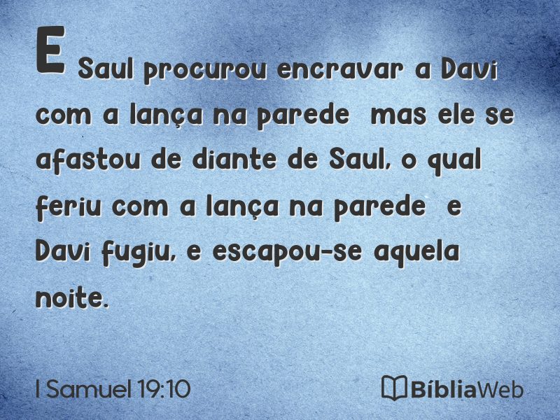 I Samuel 19:10 em imagem para compartilhar