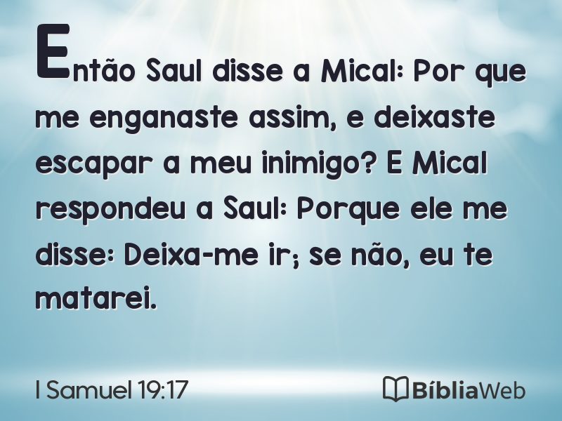 I Samuel 19:17 em imagem para compartilhar