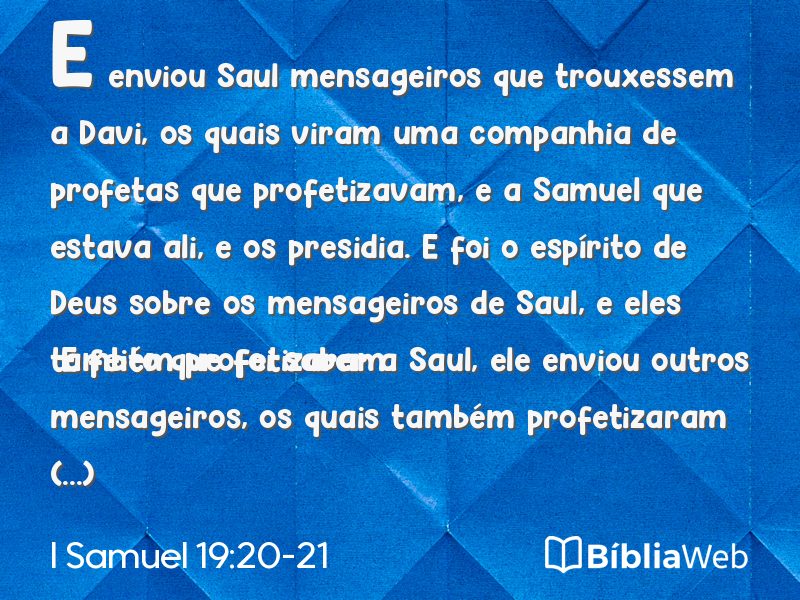 I Samuel 19:20-21 em imagem para compartilhar