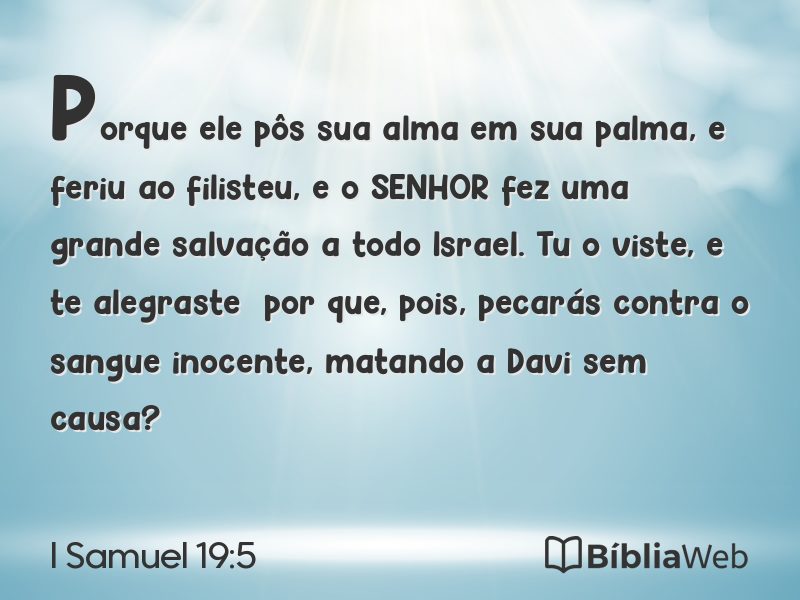 I Samuel 19:5 em imagem para compartilhar