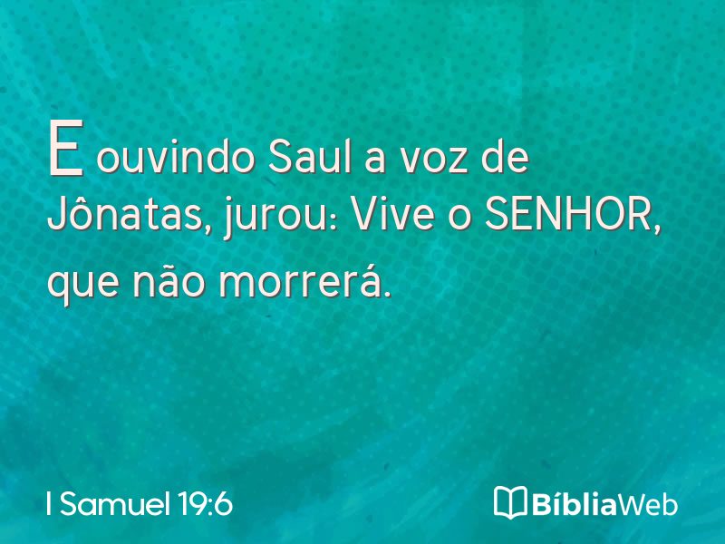 I Samuel 19:6 em imagem para compartilhar