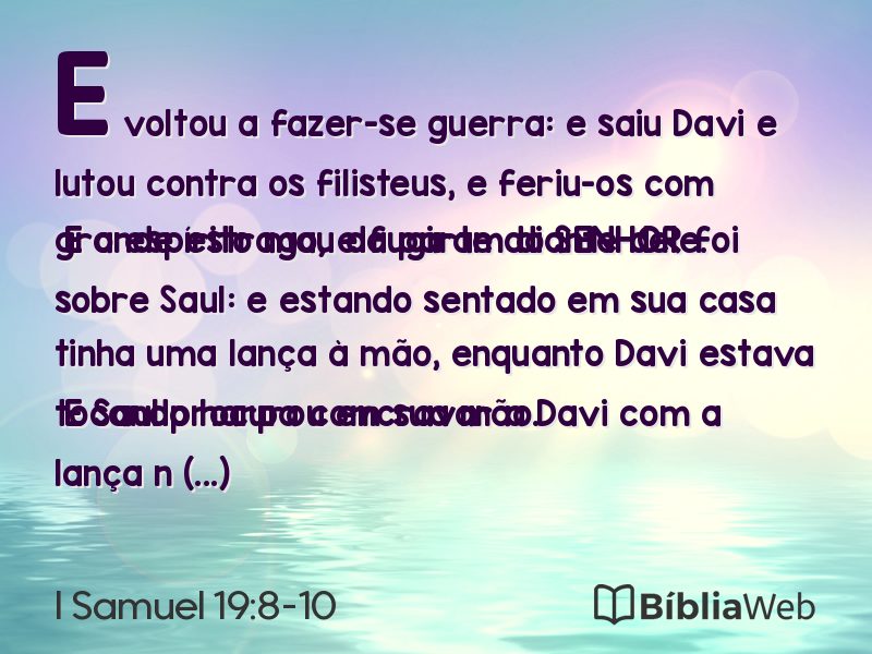 I Samuel 19:8-10 em imagem para compartilhar