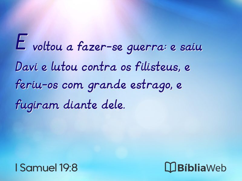 I Samuel 19:8 em imagem para compartilhar
