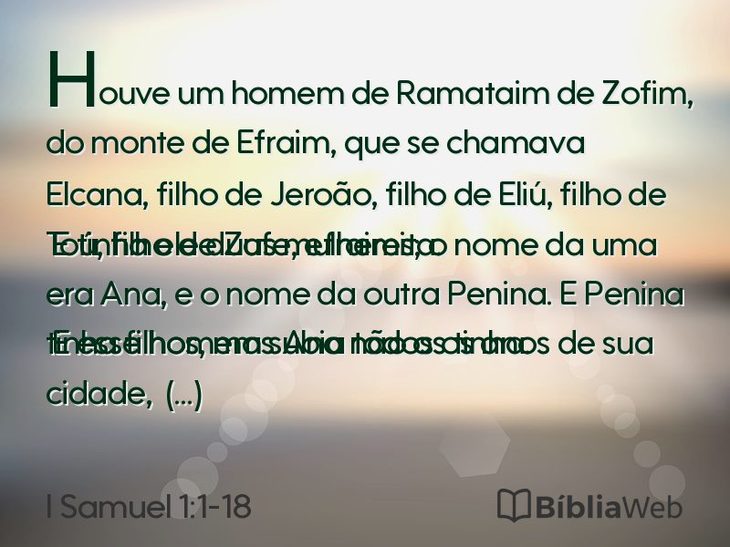 I Samuel 1:1-18 em imagem para compartilhar