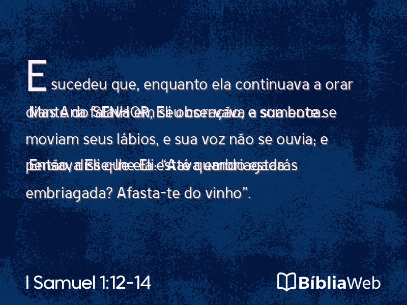 I Samuel 1:12-14 em imagem para compartilhar
