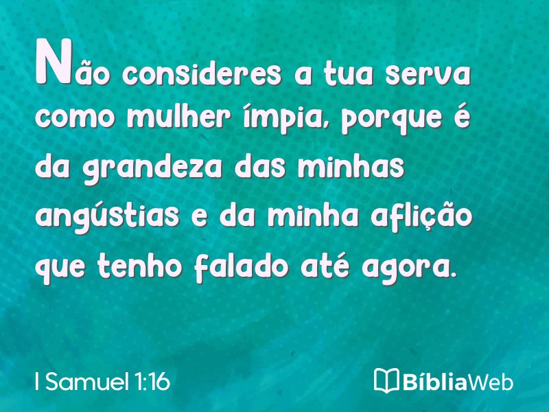 I Samuel 1:16 em imagem para compartilhar