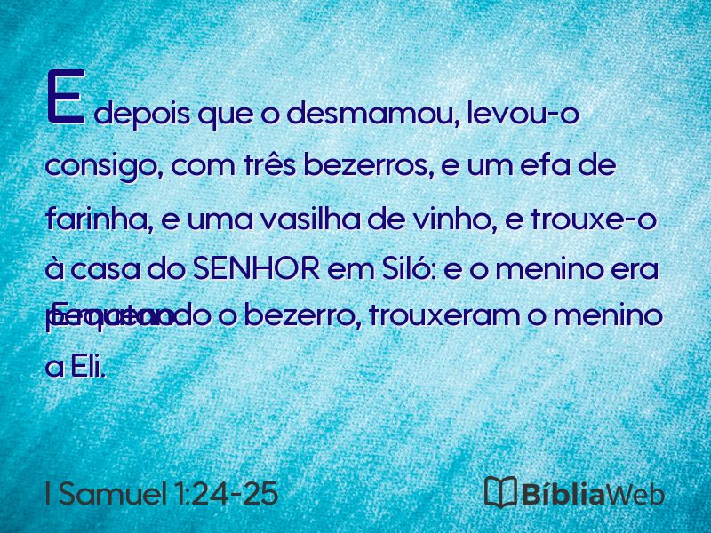 I Samuel 1:24-25 em imagem para compartilhar