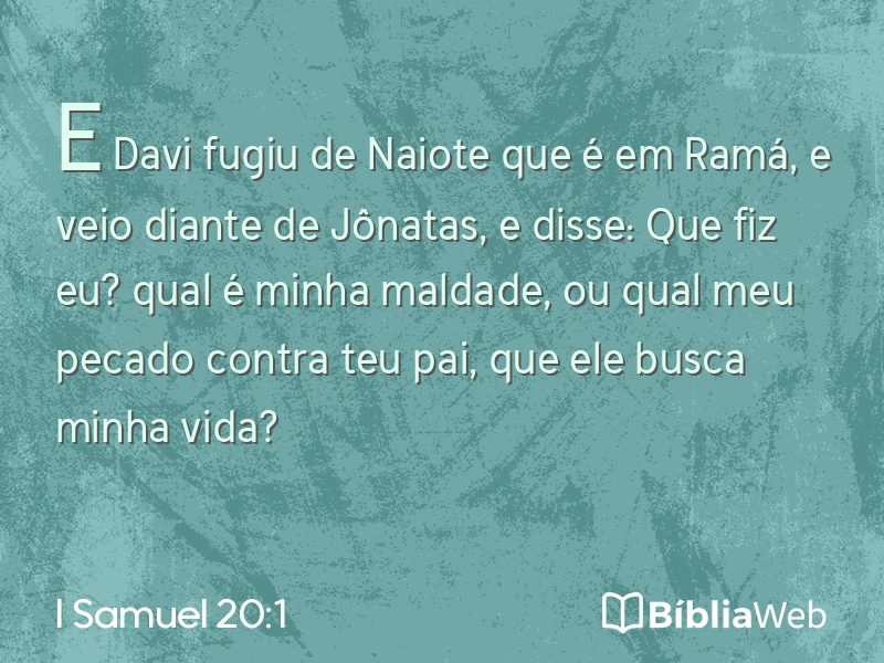 I Samuel 20:1 em imagem para compartilhar