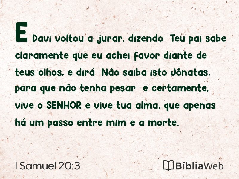 I Samuel 20:3 em imagem para compartilhar